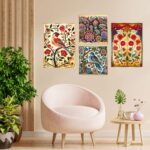 Set of Four Wall Paintings for Wall Dacoration Golden Framed Wall Paintings for Living Room & Bedroom Wall Art for Home Decoration & Office Wall Décor (13x10 inch CH-GD4-5)